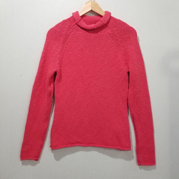 L.L.Bean Sweater Womens XS Pink Turtleneck Roll Neck Raglan Knit Pullover - Picture 9 of 9